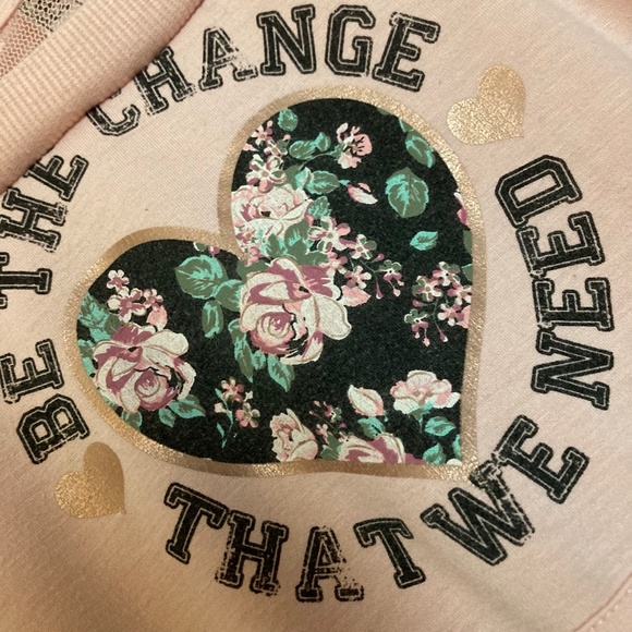 Beautees Pink Lace Neckline Cold Shoulder Hoodie - Picture 3 of 6